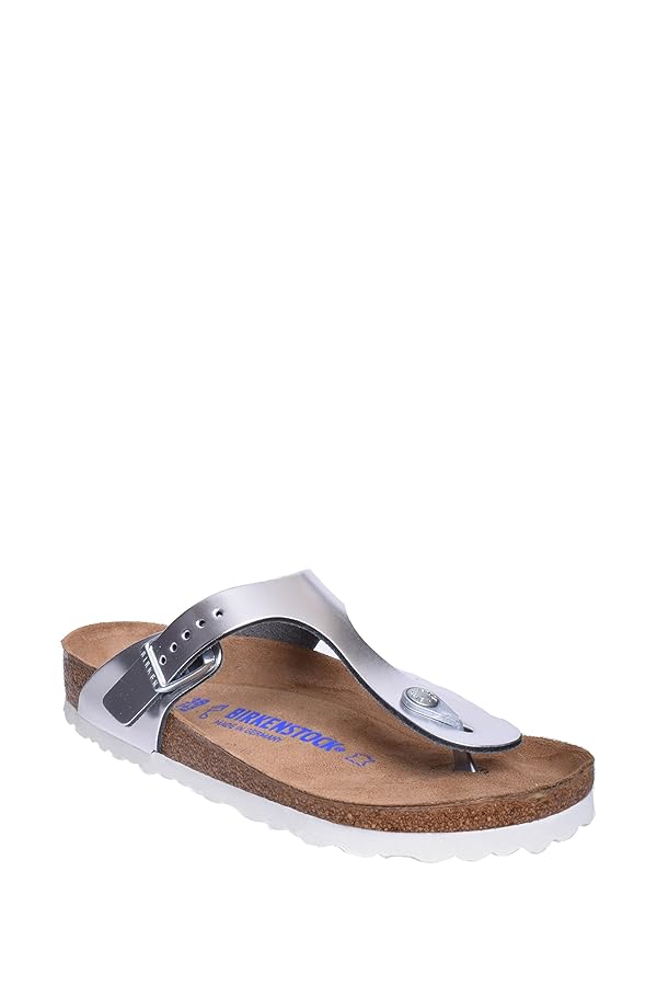 Amazon.com | Birkenstock 1003674137 Gizeh SFB Met Silver LTR